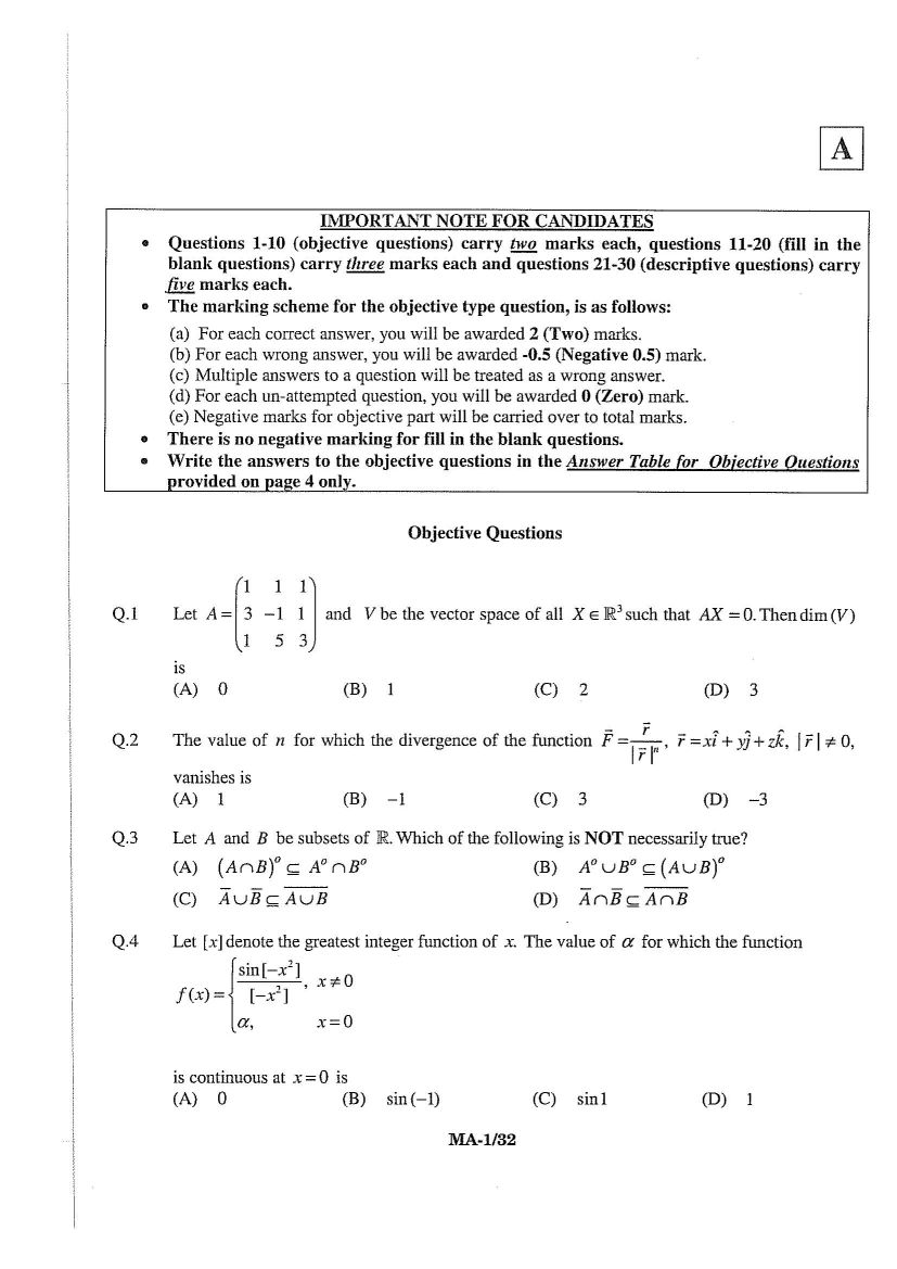 IIT JAM M.Sc Mathematics Questions - 2023 2024 EduVark
