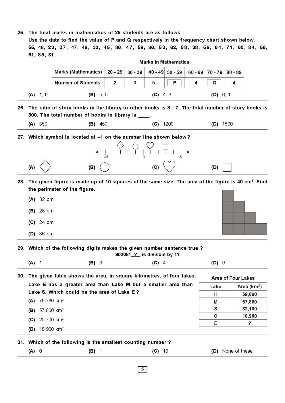 Class VI Maths Olympiad Exam Sample Question Papers EduVark 86730 | Hot ...