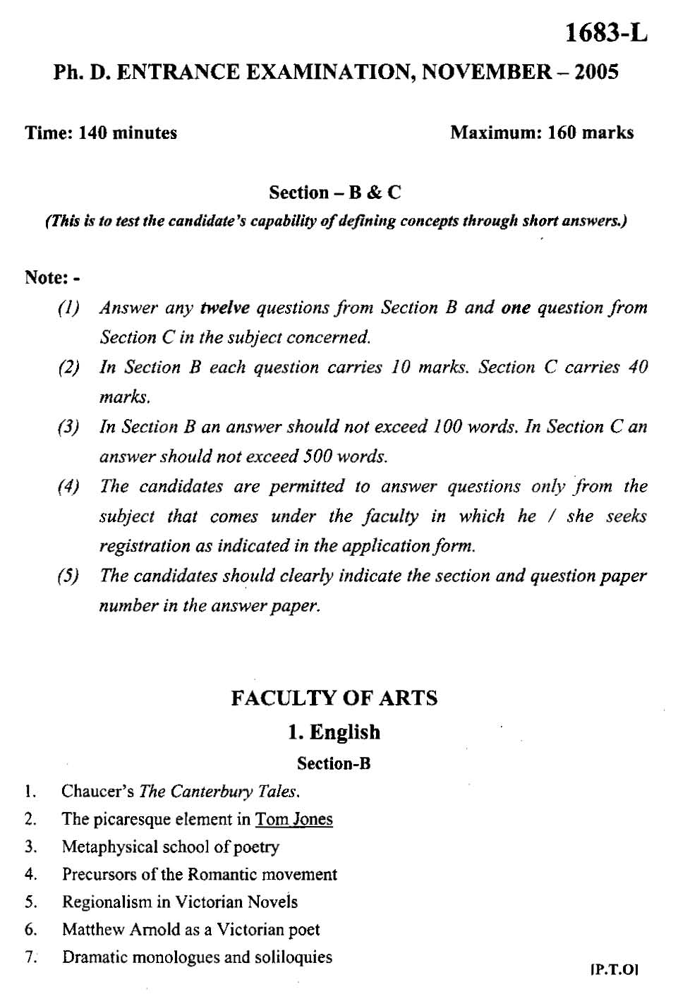 phd entrance exam question papers with answers pdf in english