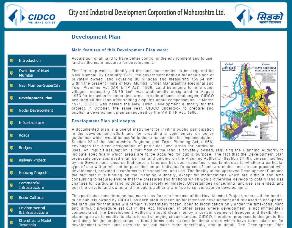 CIDCO Navi Mumbai Map 1 