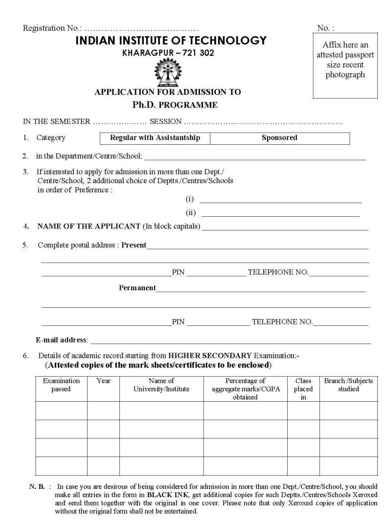 phd application form 2023 iit