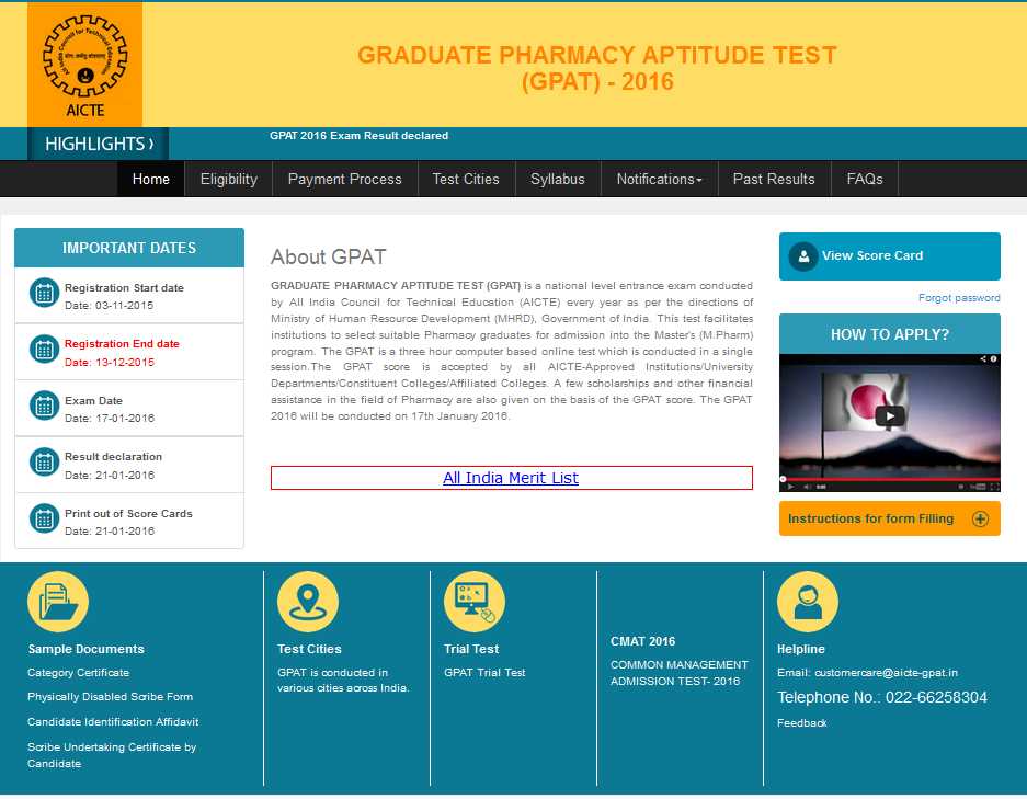 Graduate Aptitude Test In Pharmacy