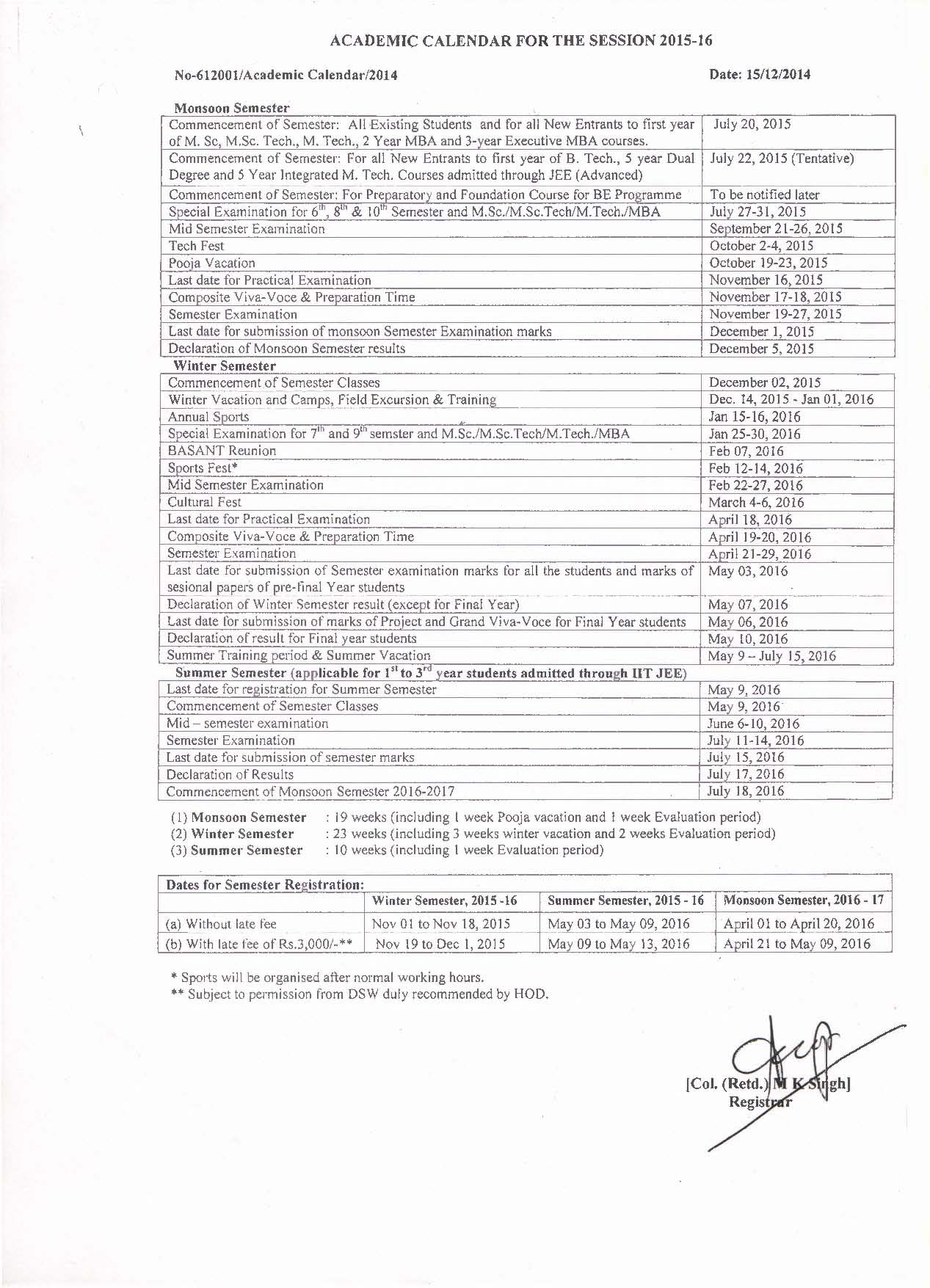 ISM Dhanbad Holiday List 2023 2024 EduVark