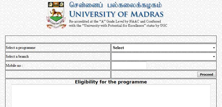 madras university phd guideship application form