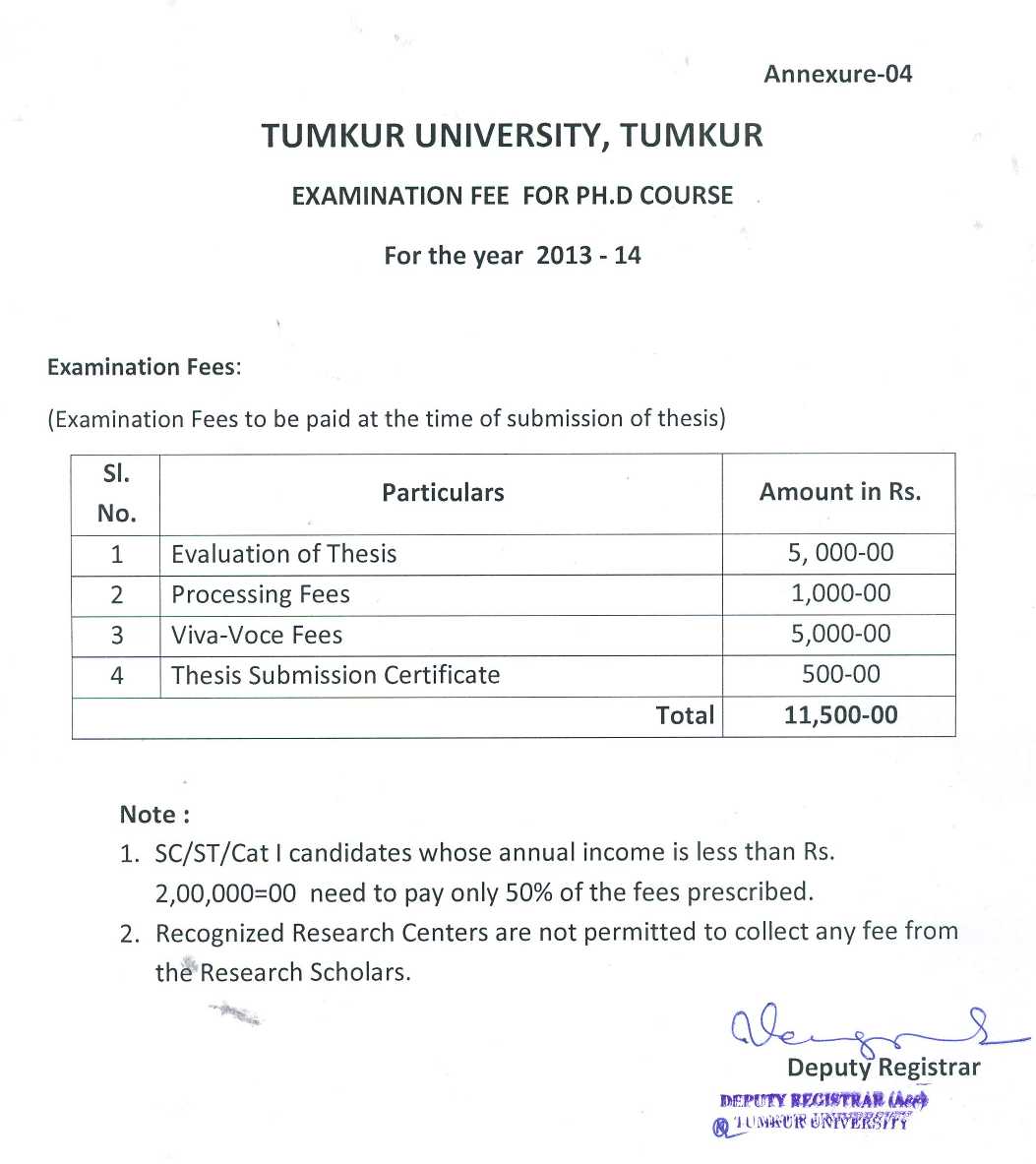 phd fee structure