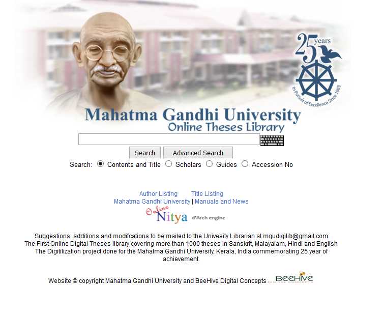 mg university online thesis search results
