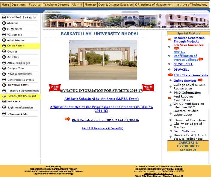 BSC 4th SEM Result BU Bhopal - 2023 2024 EduVark