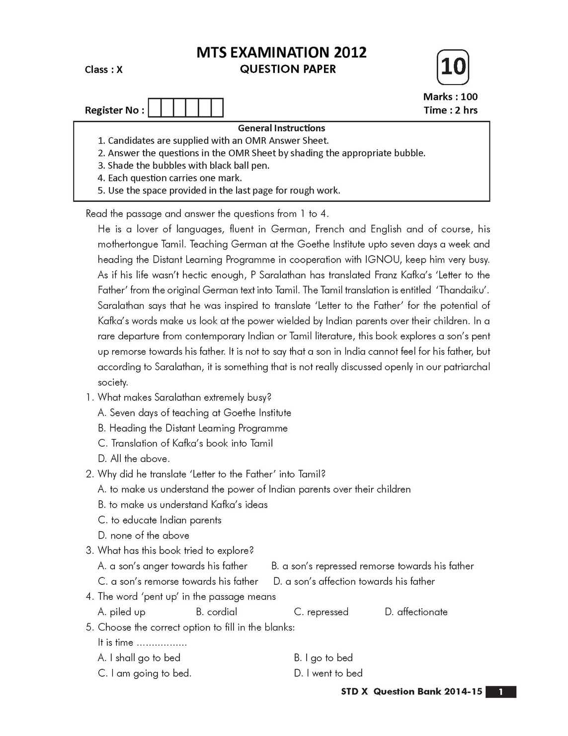 value education question paper for class 8