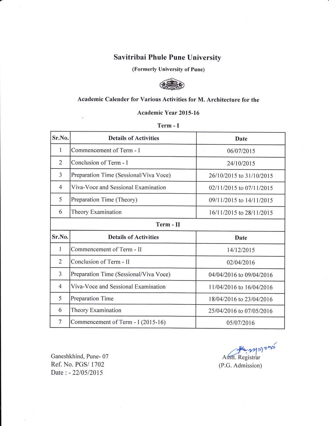 University Of Pune Calendar 2023 2024 EduVark