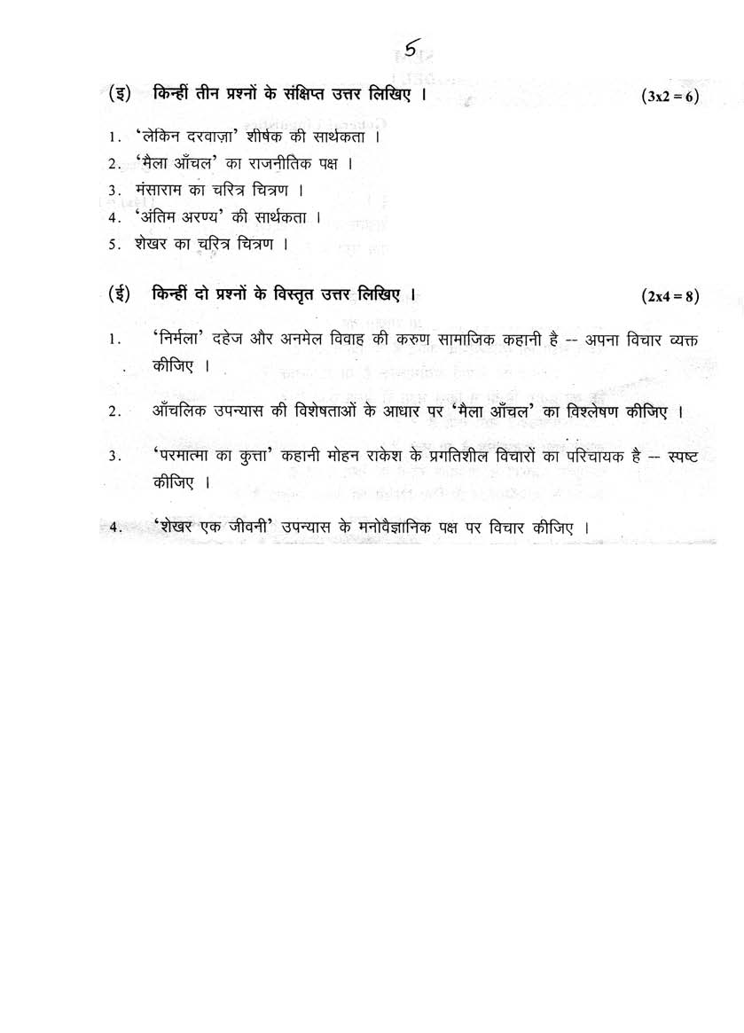 phd question paper hindi