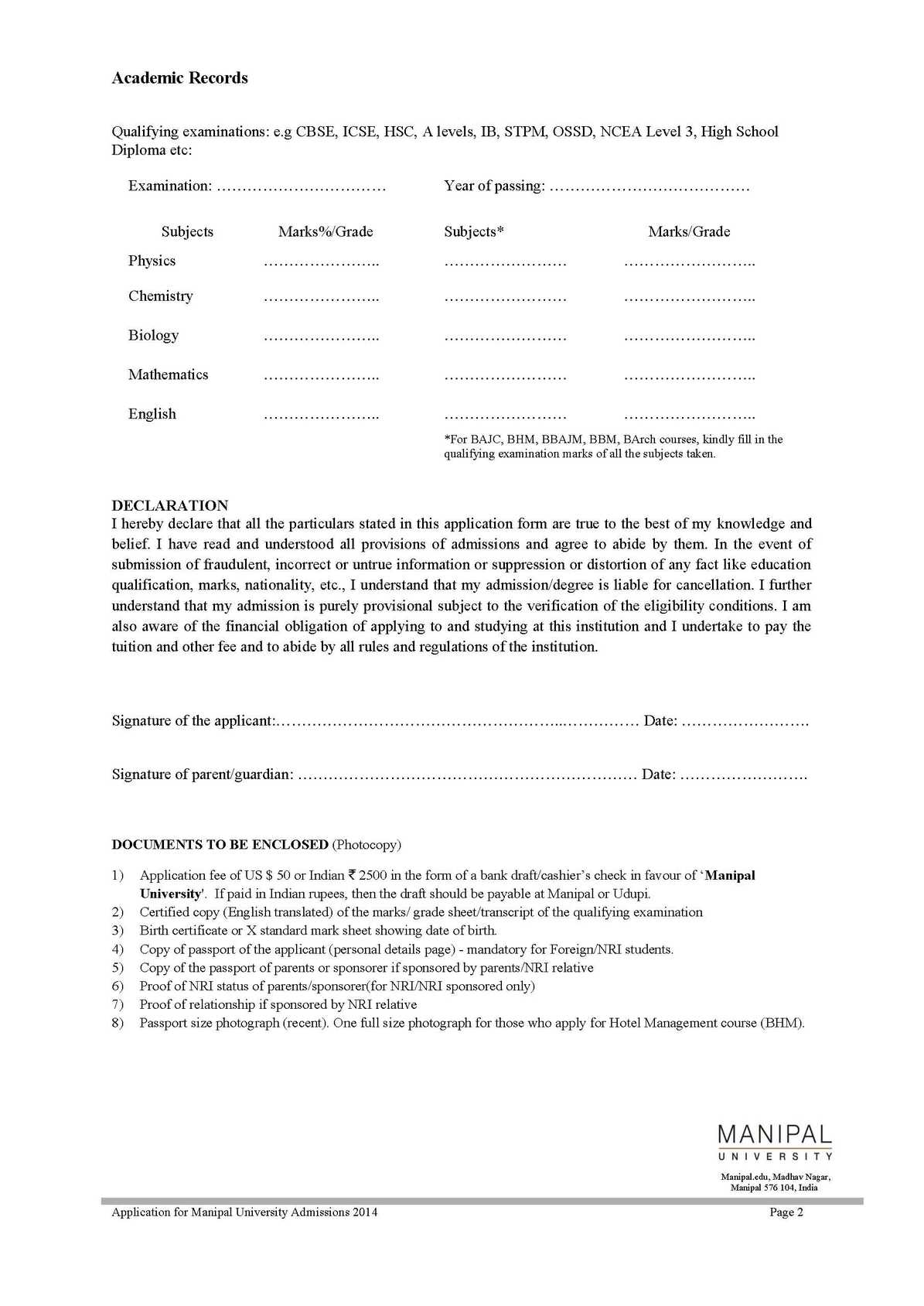Manipal University Download Application Form 2023 2024 EduVark