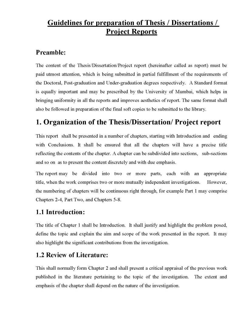 mumbai university thesis section
