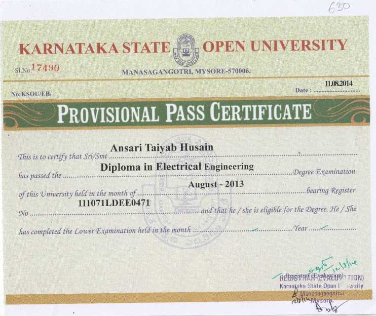 Sample Degree Certificate Of Karnataka State Open Uni - vrogue.co