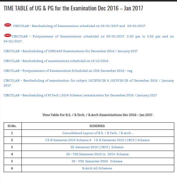 VTU Exam Timetable - 2023 2024 EduVark