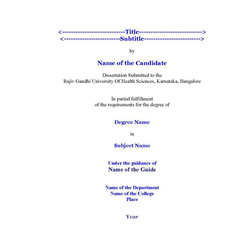 rguhs bangalore thesis