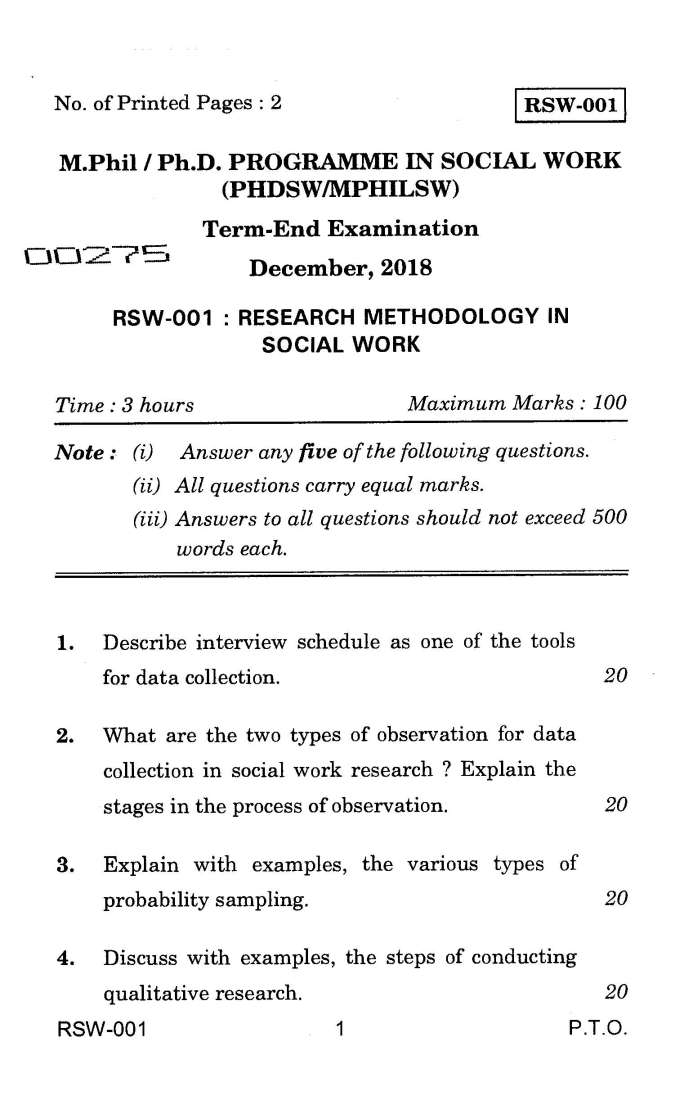 social work research ignou pdf