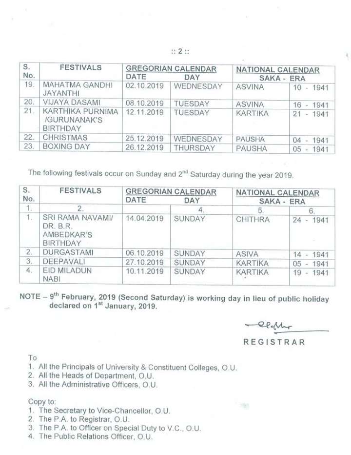 Ou Academic Calendar 2022 Osmania University Pongal Holidays - 2022 2023 Eduvark