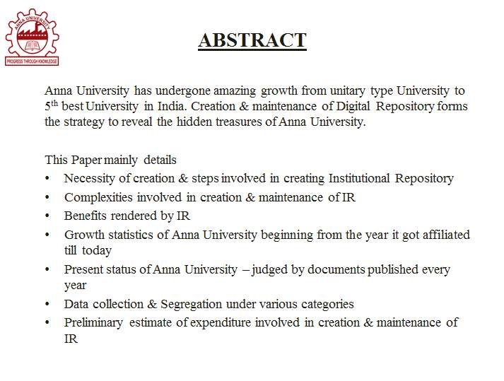 anna university ppt presentation format