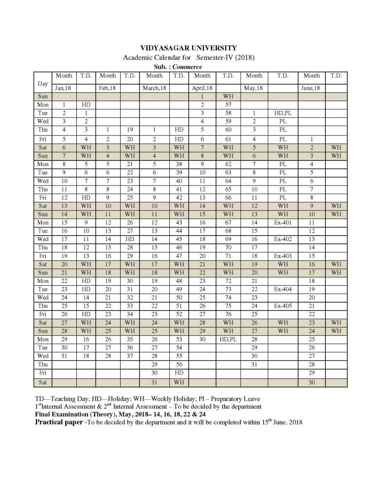 University Of The Pacific Academic Calendar 2021 Printable March