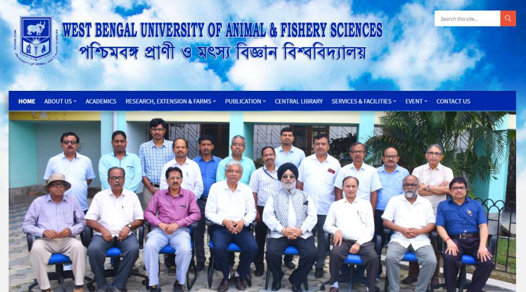 West Bengal University of Animal and Fishery Sciences Official Website -  2022 2023 EduVark