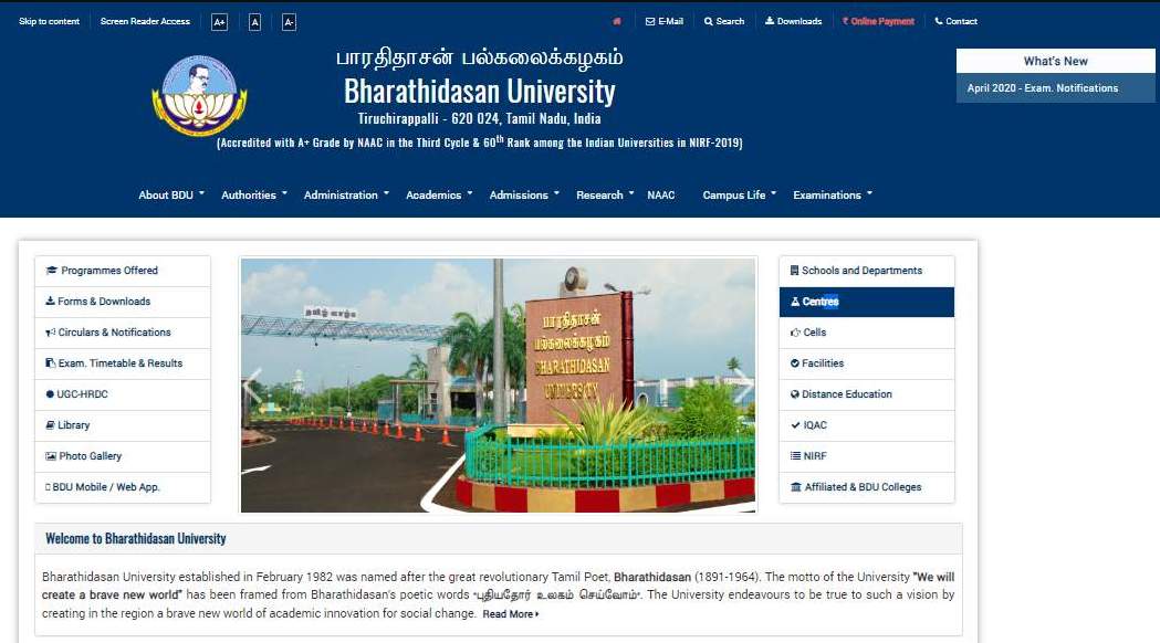 bharathidasan university phd thesis submission form